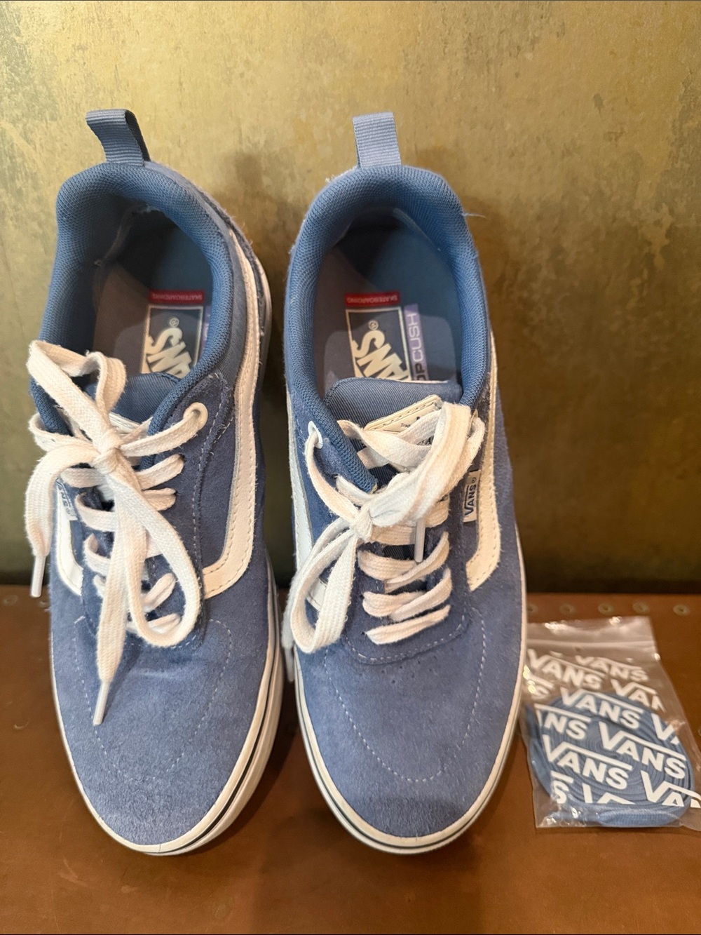 Vans Men's/Big Boys Blue Suede Old Skool Sneakers with White Stripe